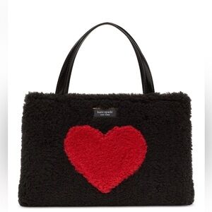 kate spade new york Sam Icon Intarsia Heart Faux Shearling Small Tote